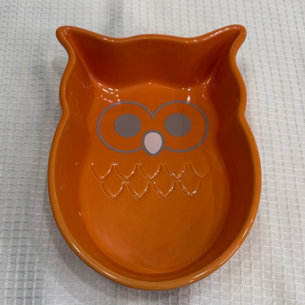 Chantal Orange Owl-Shaped Ceramic Dish